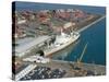 Container Terminal and Cargo Ship, Salerno, Campania, Italy, Mediterranean-Robert Francis-Stretched Canvas