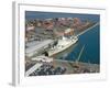 Container Terminal and Cargo Ship, Salerno, Campania, Italy, Mediterranean-Robert Francis-Framed Photographic Print