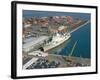 Container Terminal and Cargo Ship, Salerno, Campania, Italy, Mediterranean-Robert Francis-Framed Photographic Print