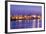 Container Terminal with Container Ship Hamburg-SŸd, Loading, Waltershof Harbour, Dusk, Altona-Axel Schmies-Framed Photographic Print