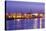 Container Terminal with Container Ship Hamburg-SŸd, Loading, Waltershof Harbour, Dusk, Altona-Axel Schmies-Stretched Canvas