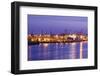 Container Terminal with Container Ship Hamburg-SŸd, Loading, Waltershof Harbour, Dusk, Altona-Axel Schmies-Framed Photographic Print