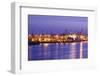 Container Terminal with Container Ship Hamburg-SŸd, Loading, Waltershof Harbour, Dusk, Altona-Axel Schmies-Framed Photographic Print