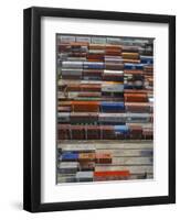 Containers in Container Terminal, Hong Kong, China-Tim Hall-Framed Photographic Print