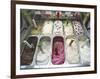 Containers of Gelato Displayed in Freezer-null-Framed Photographic Print