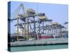 Containers on the Docks, Singapore Harbour, Singapore-Fraser Hall-Stretched Canvas