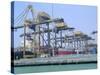 Containers on the Docks, Singapore Harbour, Singapore-Fraser Hall-Stretched Canvas