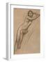 Conte Drawing of Nude Woman-null-Framed Art Print