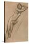 Conte Drawing of Nude Woman-null-Stretched Canvas