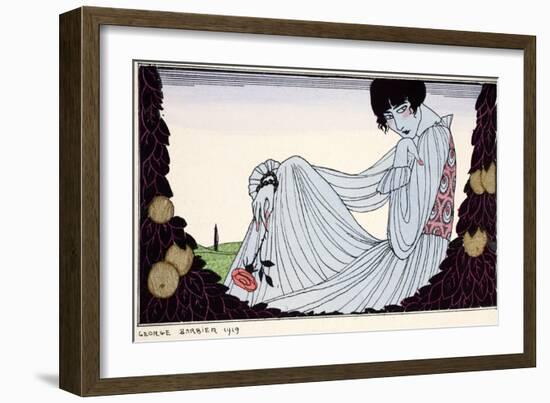 Contemplation ? 1919-Georges Barbier-Framed Giclee Print