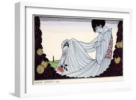 Contemplation ? 1919-Georges Barbier-Framed Giclee Print