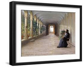 Contemplation-Fausto Zonaro-Framed Art Print