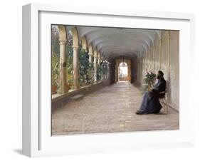 Contemplation-Fausto Zonaro-Framed Art Print