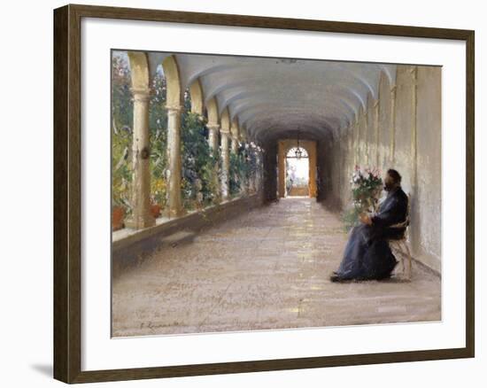 Contemplation-Fausto Zonaro-Framed Art Print