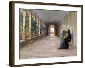 Contemplation-Fausto Zonaro-Framed Art Print