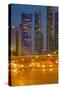 Contemporary Architecture and Traffic at Dusk in the City Centre, Doha, Qatar, Middle East-Frank Fell-Stretched Canvas