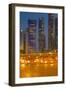 Contemporary Architecture and Traffic at Dusk in the City Centre, Doha, Qatar, Middle East-Frank Fell-Framed Photographic Print