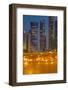 Contemporary Architecture and Traffic at Dusk in the City Centre, Doha, Qatar, Middle East-Frank Fell-Framed Photographic Print