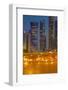 Contemporary Architecture and Traffic at Dusk in the City Centre, Doha, Qatar, Middle East-Frank Fell-Framed Photographic Print