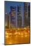 Contemporary Architecture and Traffic at Dusk in the City Centre, Doha, Qatar, Middle East-Frank Fell-Mounted Photographic Print