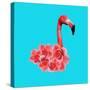 Contemporary Art Collage, Flamingos Lover-null-Stretched Canvas