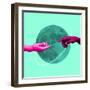 Contemporary Art Collage, Modern Design. Aesthetic of Hands. Trendy Pastel and Neon Colors. Copyspa-master1305-Framed Photographic Print