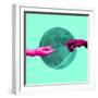 Contemporary Art Collage, Modern Design. Aesthetic of Hands. Trendy Pastel and Neon Colors. Copyspa-master1305-Framed Photographic Print