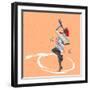 Contemporary Art Collage, Modern Design. Magazine Style. Stylish Young Woman, Singer with Microphon-master1305-Framed Photographic Print