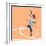 Contemporary Art Collage, Modern Design. Magazine Style. Stylish Young Woman, Singer with Microphon-master1305-Framed Photographic Print