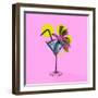 Contemporary Art Collage, Modern Design. Party Mood. Tropical Palm Tree in Giant Martini Cocktail G-master1305-Framed Photographic Print