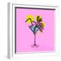 Contemporary Art Collage, Modern Design. Party Mood. Tropical Palm Tree in Giant Martini Cocktail G-master1305-Framed Photographic Print