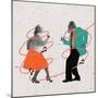 Contemporary Art Collage of Dancing Elder Man and Woman in Retro Styled Clothes Isolated over Light-master1305-Mounted Photographic Print