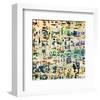 Contemporary Collage Newspaper-null-Framed Art Print