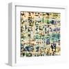 Contemporary Collage Newspaper-null-Framed Art Print