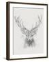 Contemporary Elk Sketch I-null-Framed Art Print