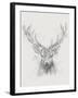 Contemporary Elk Sketch I-null-Framed Art Print