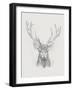 Contemporary Elk Sketch II-null-Framed Art Print