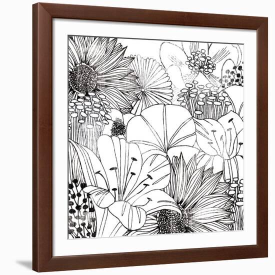 Contemporary Garden I Black and White-Michael Mullan-Framed Art Print