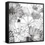 Contemporary Garden I Black and White-Michael Mullan-Framed Stretched Canvas