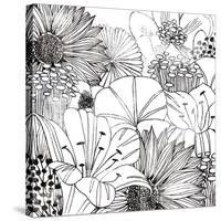 Contemporary Garden I Black and White-Michael Mullan-Stretched Canvas