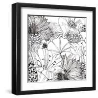 Contemporary Garden I Black and White-Michael Mullan-Framed Art Print