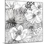 Contemporary Garden II Black and White-Michael Mullan-Mounted Art Print