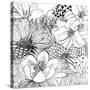 Contemporary Garden II Black and White-Michael Mullan-Stretched Canvas