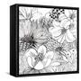 Contemporary Garden II Black and White-Michael Mullan-Framed Stretched Canvas