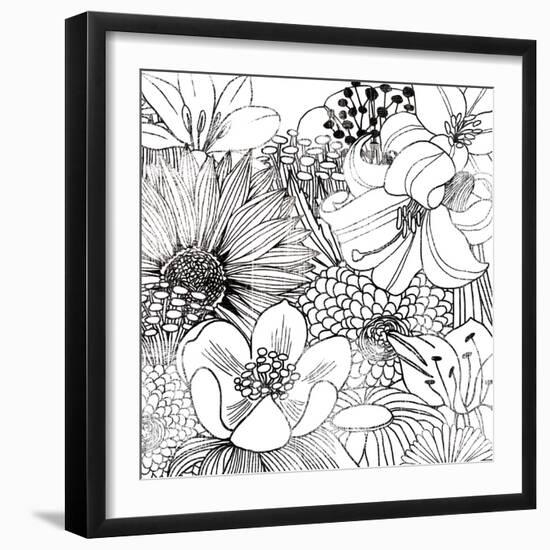 Contemporary Garden II Black and White-Michael Mullan-Framed Art Print