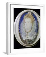 Contemporary miniature portrait of Elizabeth I of England. Artist: Nicholas Hilliard-Nicholas Hilliard-Framed Giclee Print