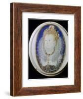 Contemporary miniature portrait of Elizabeth I of England. Artist: Nicholas Hilliard-Nicholas Hilliard-Framed Giclee Print