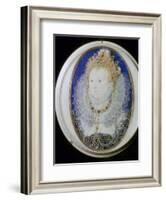 Contemporary miniature portrait of Elizabeth I of England. Artist: Nicholas Hilliard-Nicholas Hilliard-Framed Giclee Print