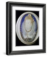 Contemporary miniature portrait of Elizabeth I of England. Artist: Nicholas Hilliard-Nicholas Hilliard-Framed Giclee Print