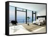 Contemporary Modern Sunny Bedroom Interior with Huge Windows-PlusONE-Framed Stretched Canvas